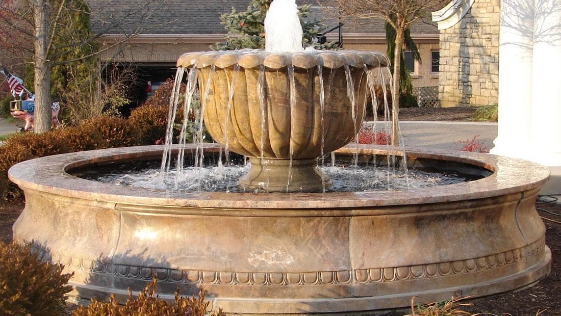 Fountains running in the Chichester showroom
